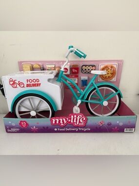 New My Life As Food Delivery Tricycle 25pc Set 18in Dolls
